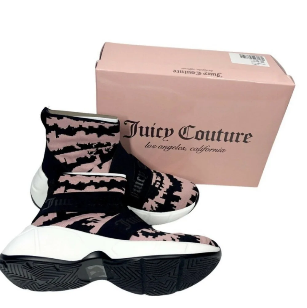 Juicy Couture Sneakers Women's US Size 8.5 Pink Tie Dye Knit Booties New In Box